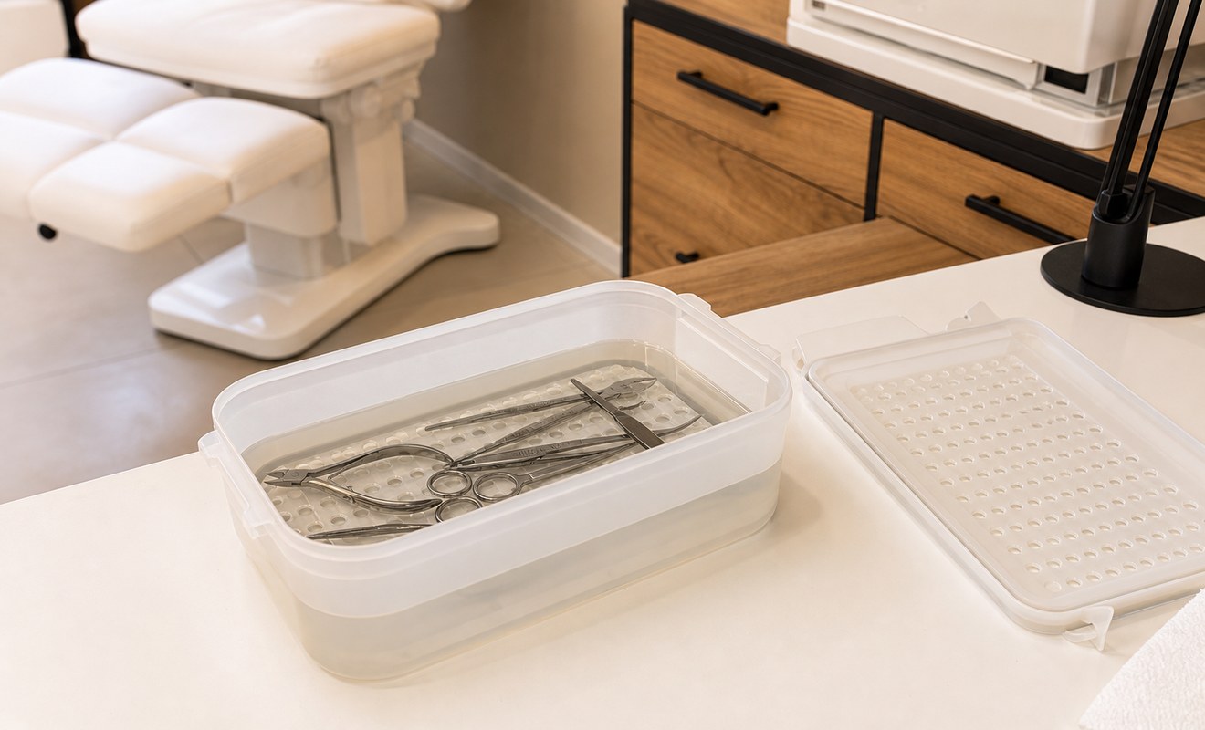 Інструменти у контейнері для дезінфекції Microstop